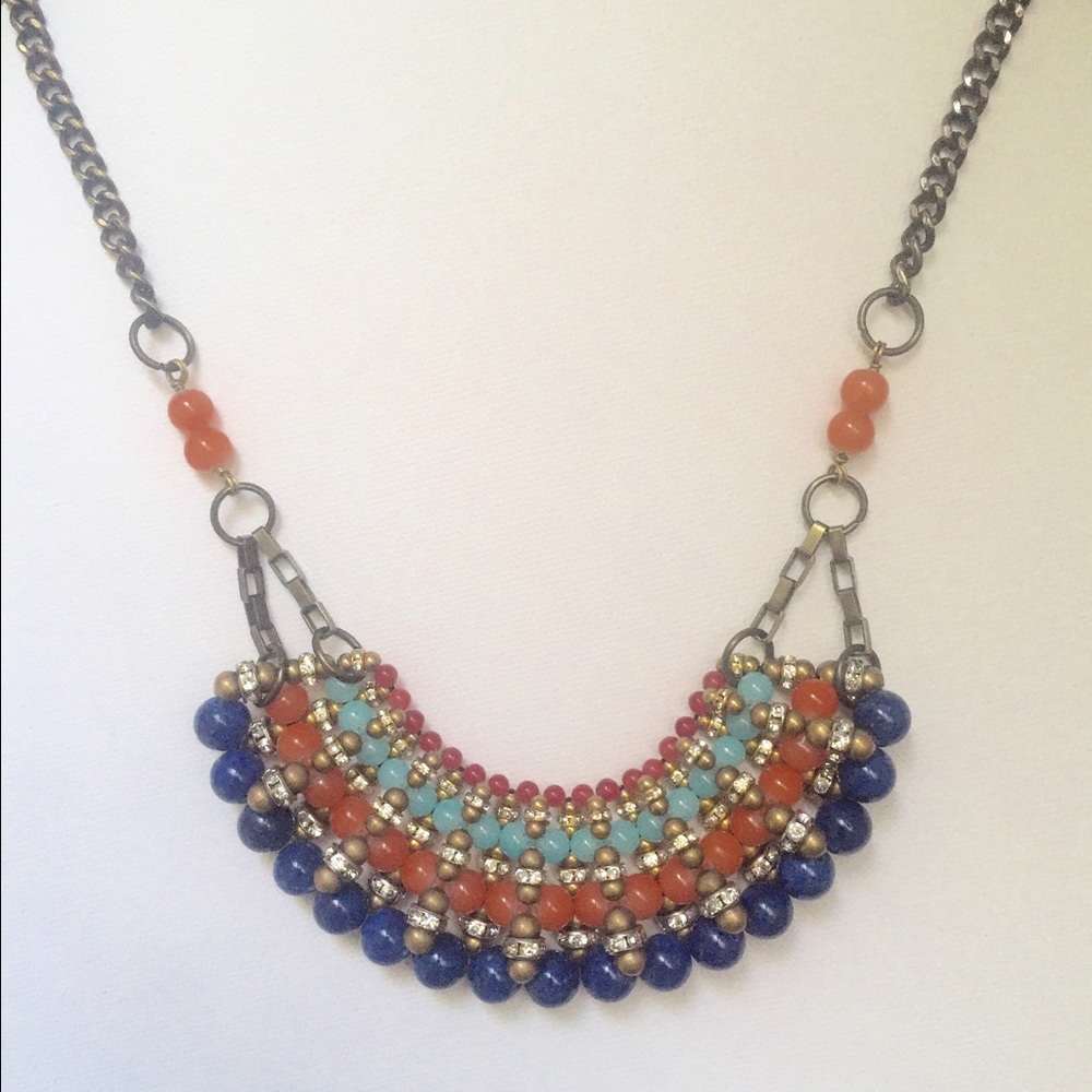 ANTHROPOLOGIE FAN BEADED NECKLACE