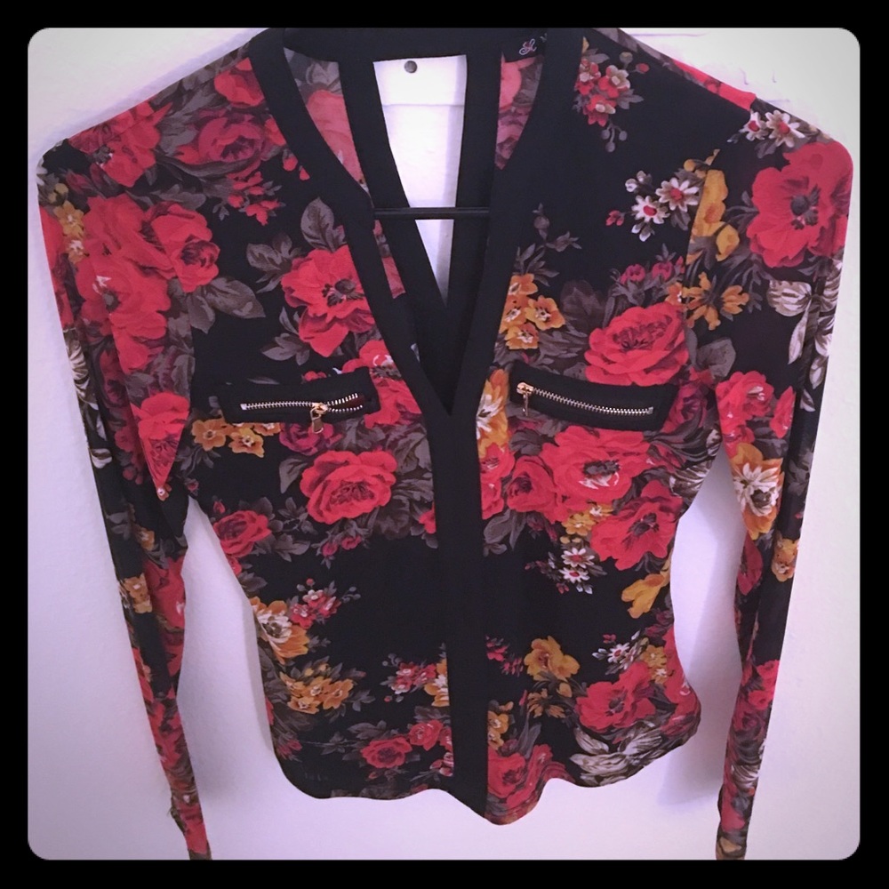 Sexy Floral Print Body Con Top
