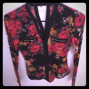 Sexy Floral Print Body Con Top