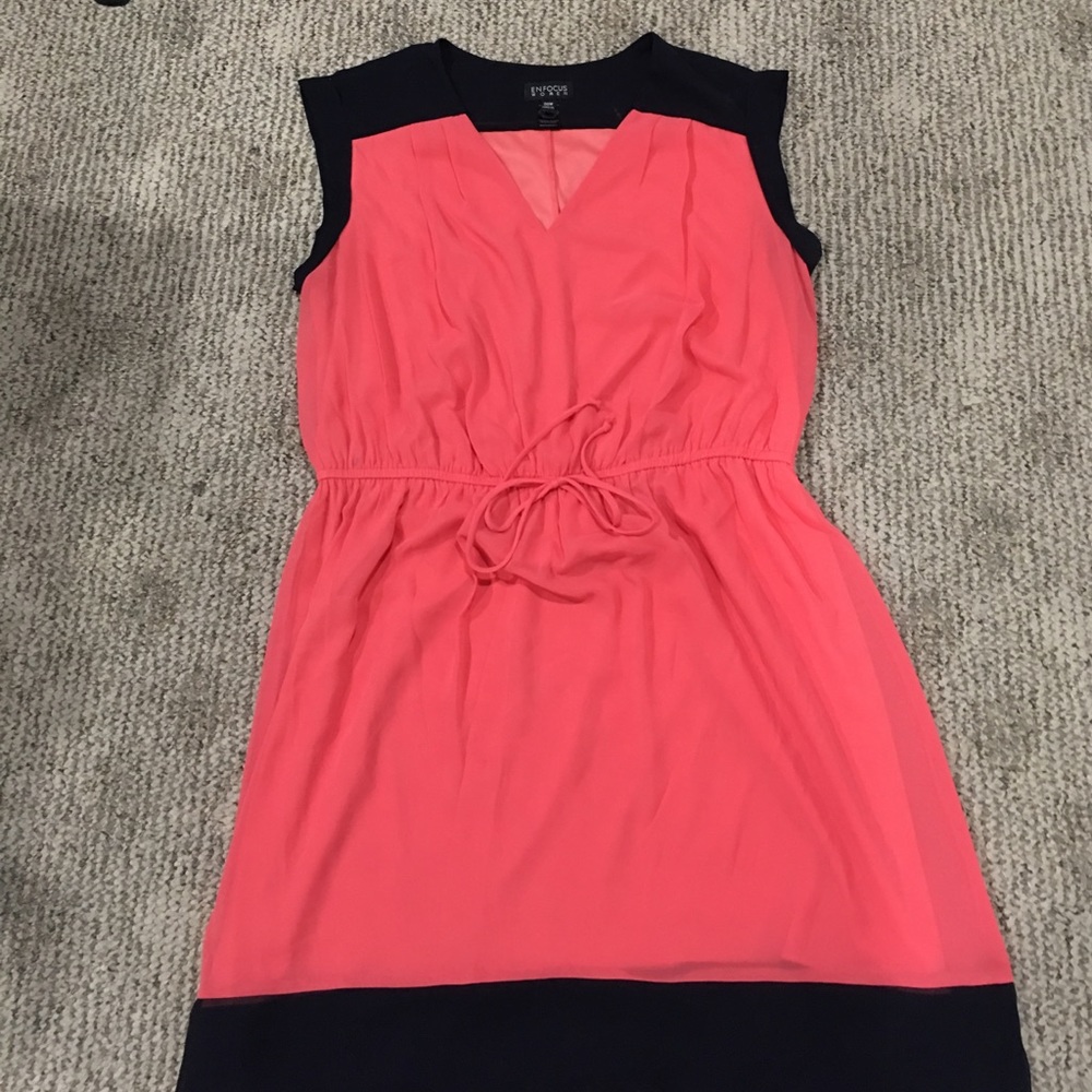 Coral/navy dress