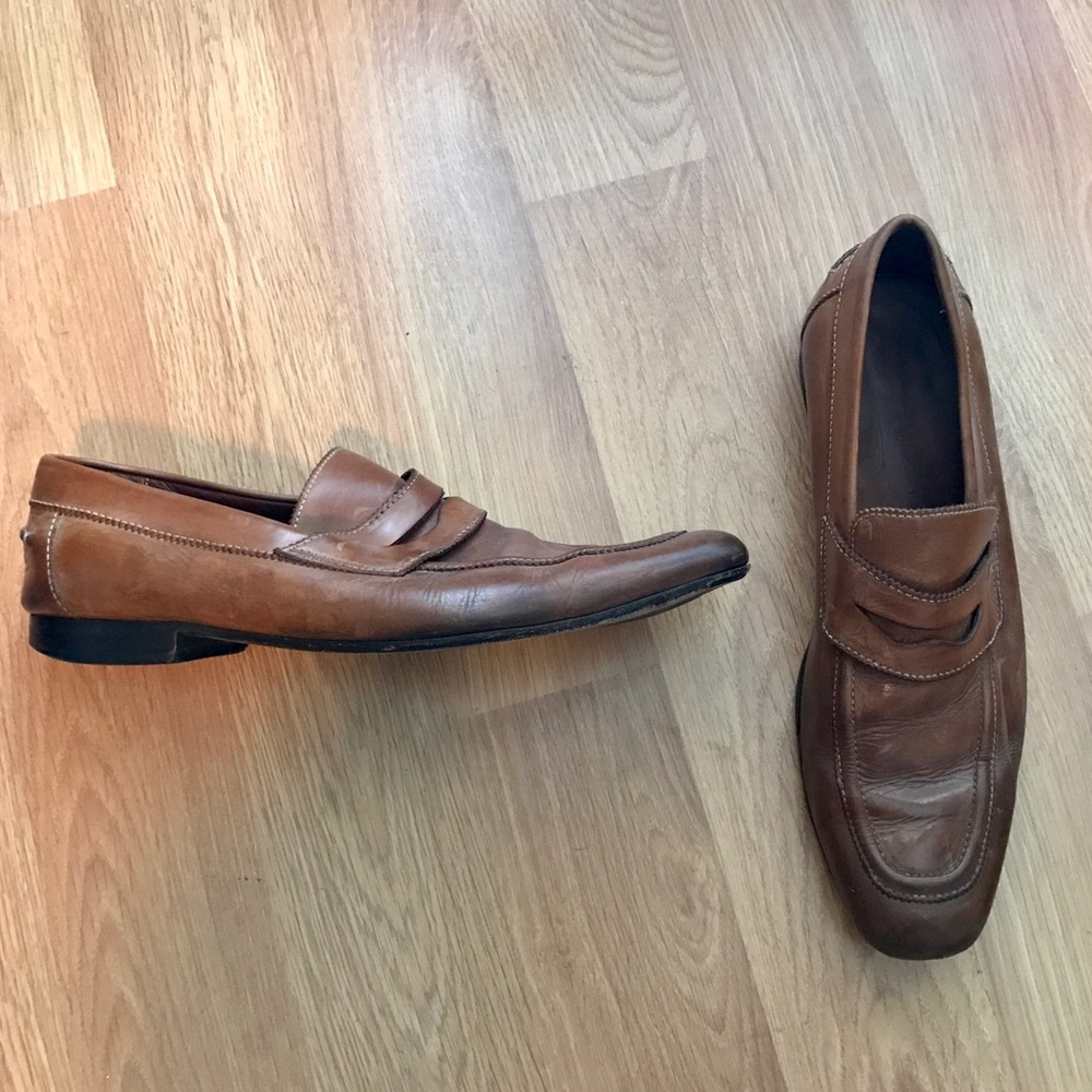 Donald Pilner Leather Slip-On Loafers