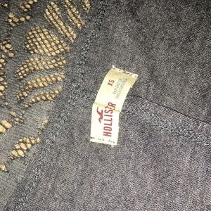 hollister long sleeve back laced top