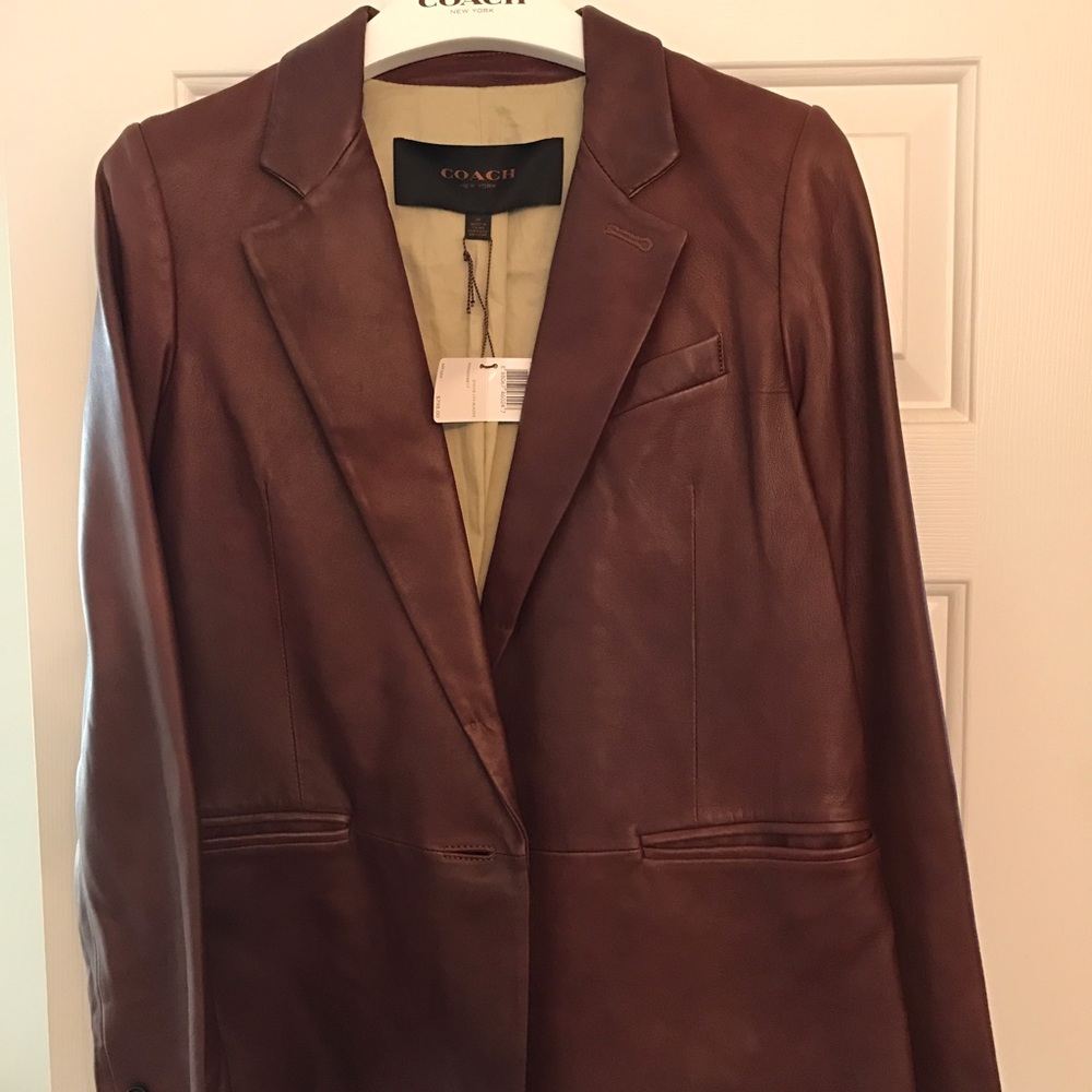 Leather coach coffee color BLAZER NEW & AUTHENTIC