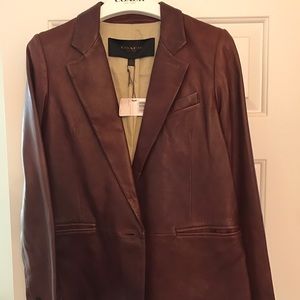 Leather coach coffee color BLAZER NEW & AUTHENTIC