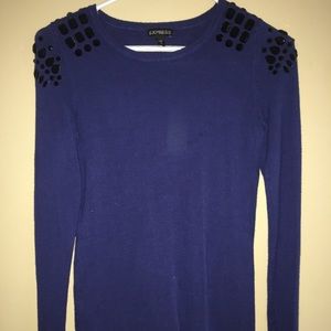 long sleeve blue express sweater