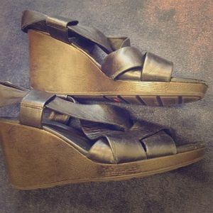 Black Cole Haan Nike Air Wedge Sandals