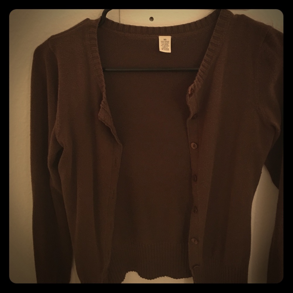 XS Brown button down Cardigan