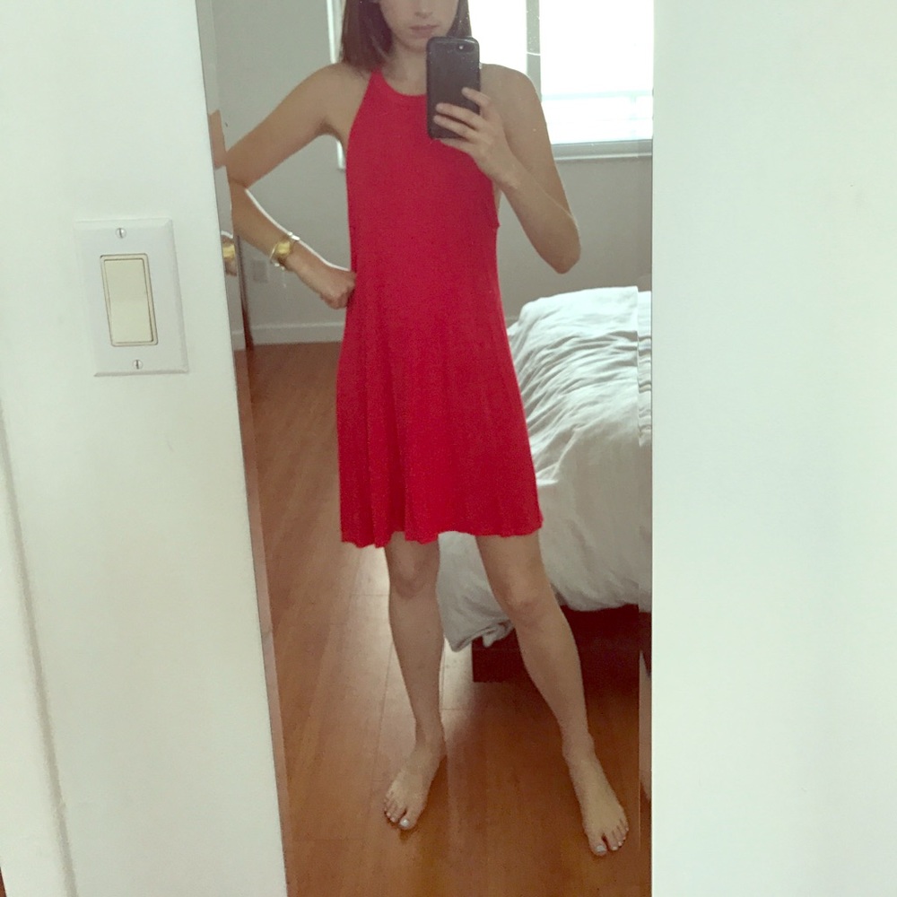 Michael Lauren red cotton dress