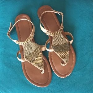 Gold Beaded Sandals