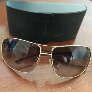Gold Prada 74GS Sunglasses