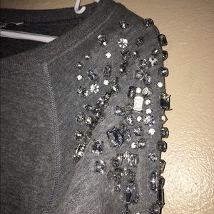 express long sleeve sweater with gems
