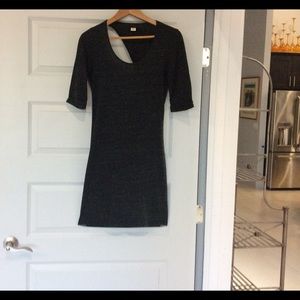 Draped open back marled dress