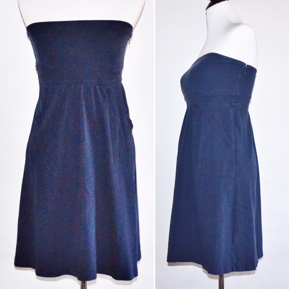 Navy J. Crew Strapless Dress - Picture 2 of 7