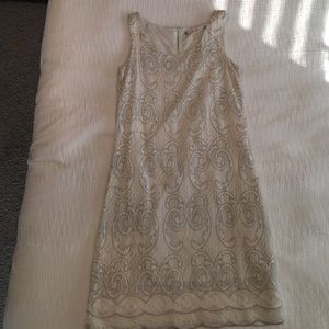Like new! Chelsea & Violet cream/silver dress!