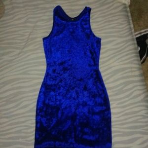 Blue velvet dress