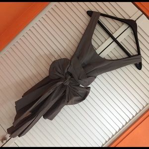 Grey flirty Odille top with adjustable bow