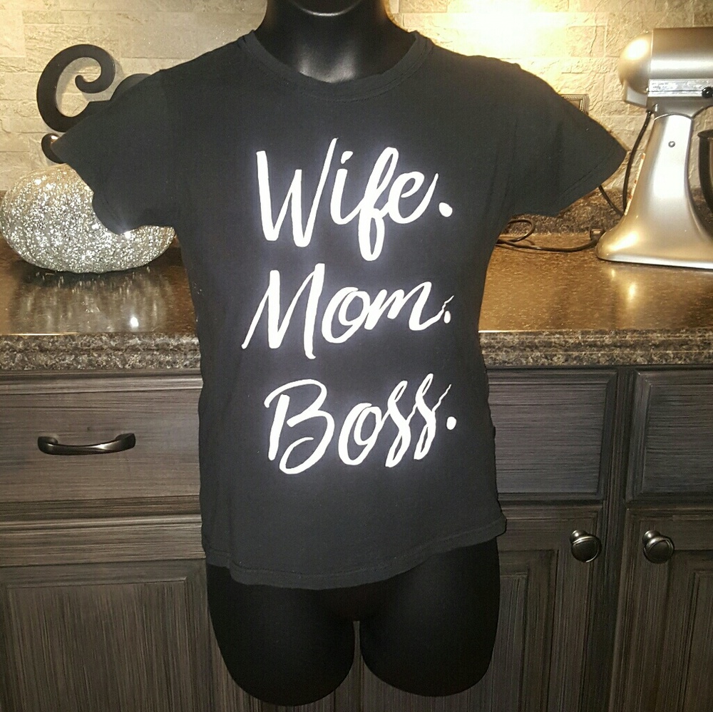 Wife/Mom/Boss black shirt