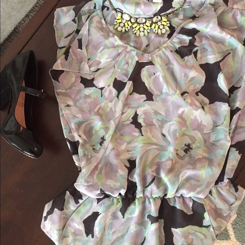 Floral peplum blouse