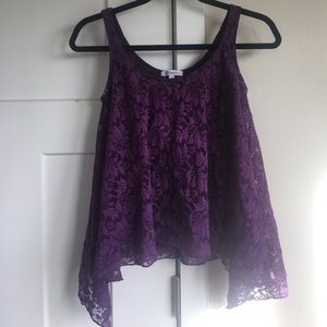 Purple Lacey Tank Top