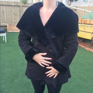 Faux fur/sued coat