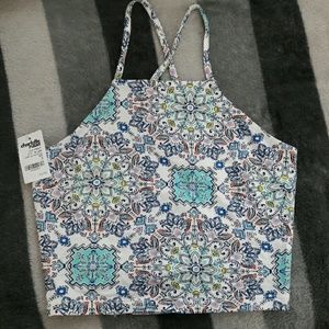 Charlotte Russe Multicolored Pattern Crop Top