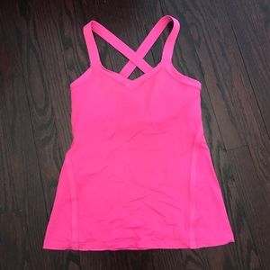 Lululemon cross back pink tank