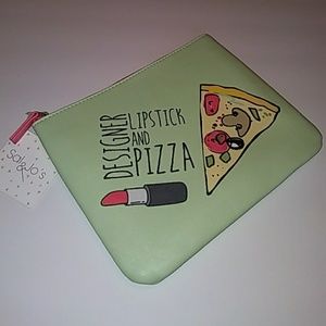 Sal & Jo's Designer Lipstick And Pizza Makeup Bag