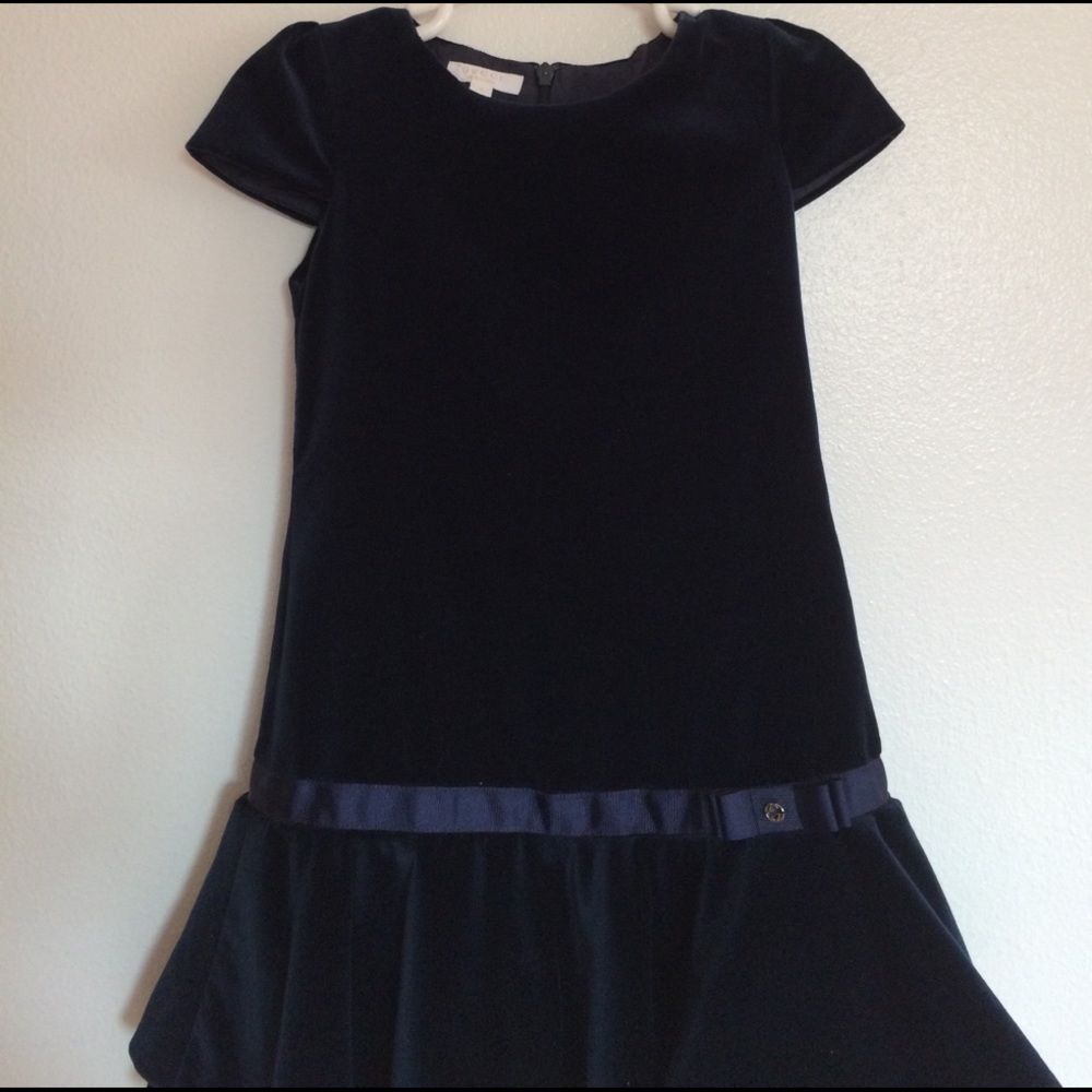 Gucci Baby ruffled velvet dress Ink Blue 3T