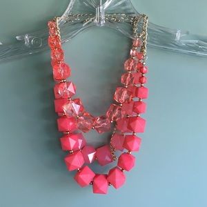 EUC coral tiered necklace by Anthropologie