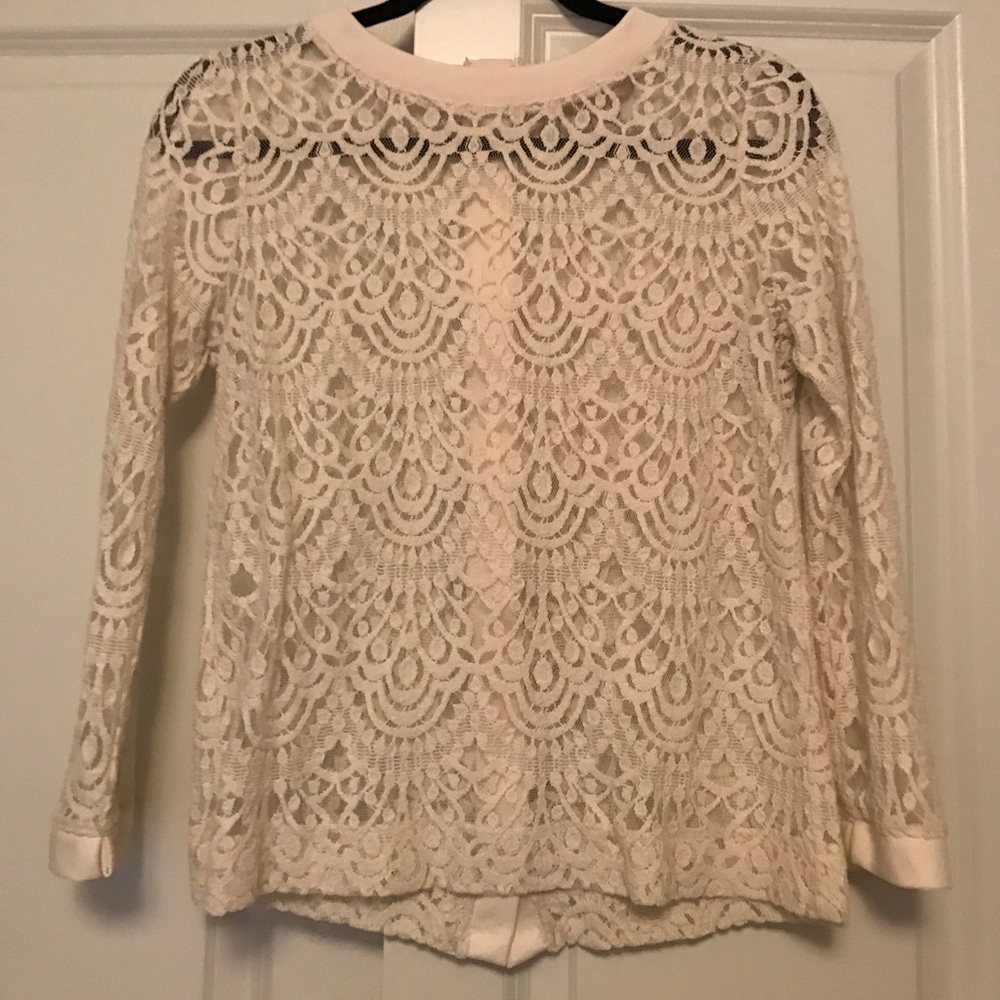 Lace Banana Republic Top with Button Back