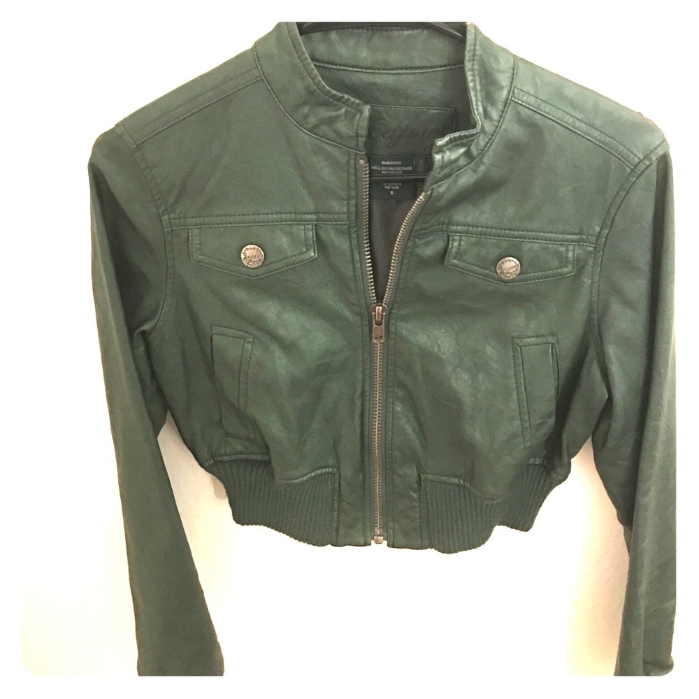 Vintage Green Leather Jacket