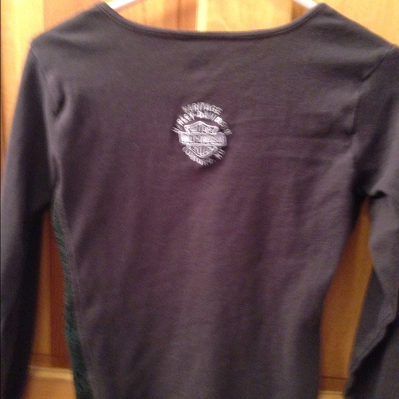 Harley Davidson long sleeved tee with lace on side - Picture 2 of 3