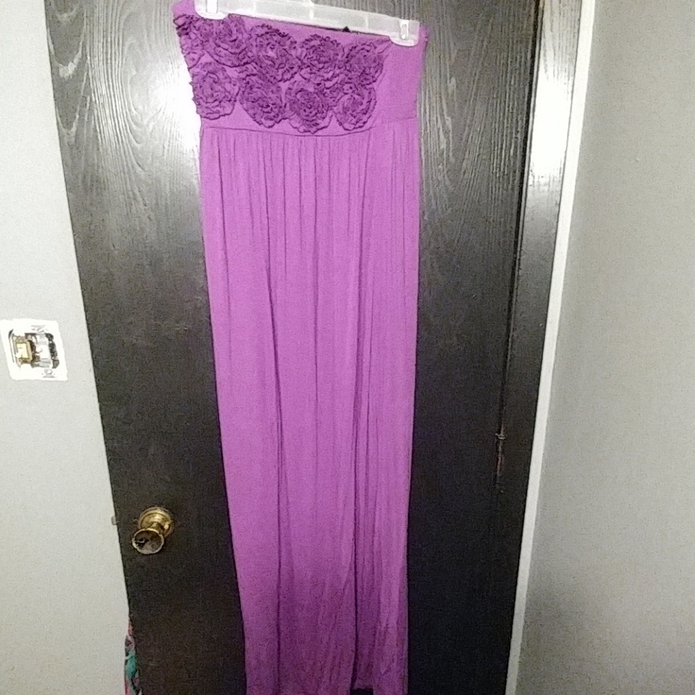 Purple Floral Maxi tube top