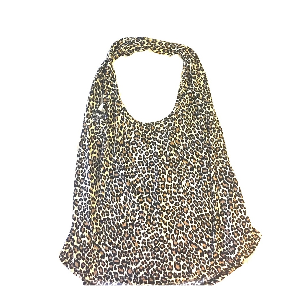 Leopard print top with X back