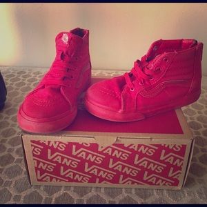 Red canvas Vans