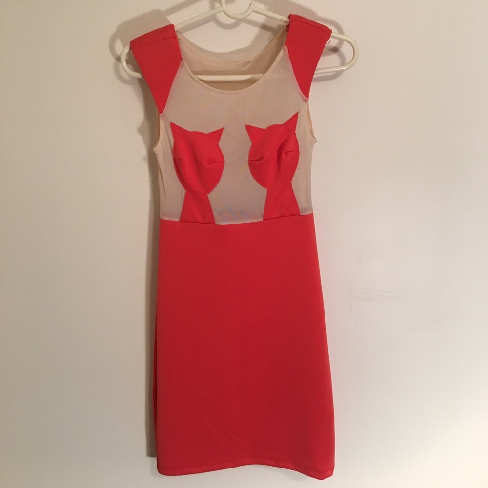 SHEER MESH CAT DRESS