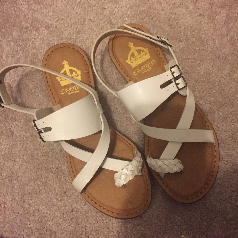 White Braided Sandals