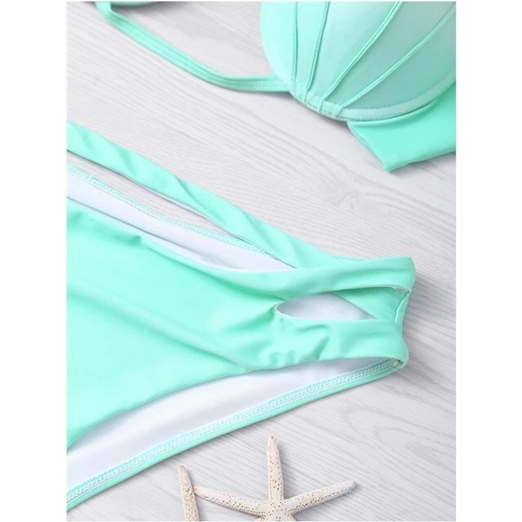 ✨HP!✨🐠Mint Green Ombre Sexy Shell Bikini Set🐠 - Picture 2 of 8