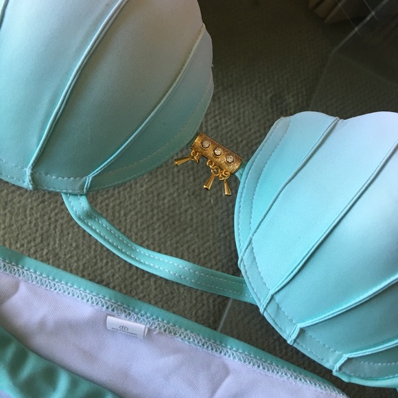 ✨HP!✨🐠Mint Green Ombre Sexy Shell Bikini Set🐠 - Picture 6 of 8