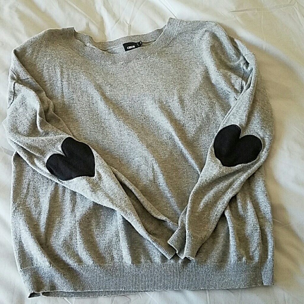 Super Light Weight Pullover with Heart Elbow Patch
