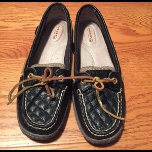 Sperry Top-Sider: Angelfish Black Quilted Size 7