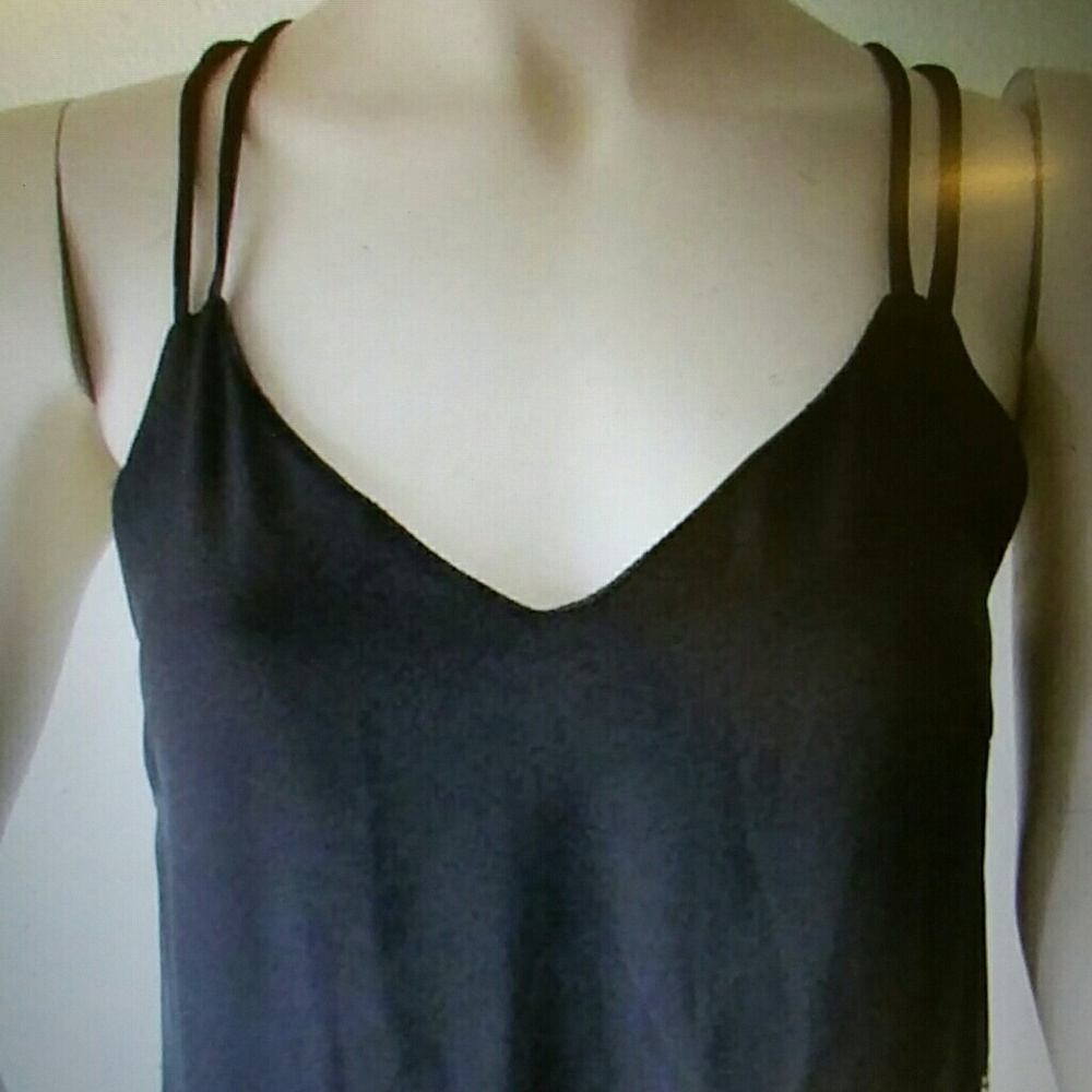 Bebe double stripe studded top