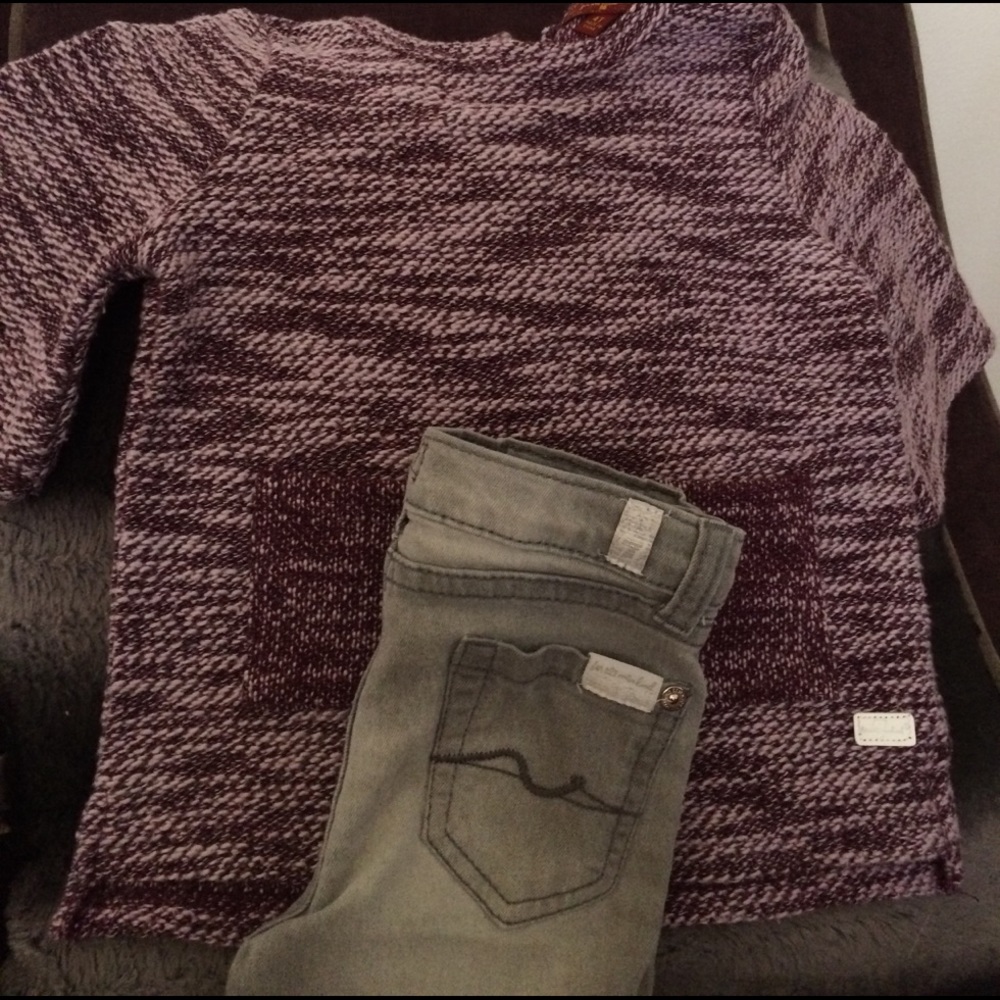 7 for all mankind purple gray jean set 4t