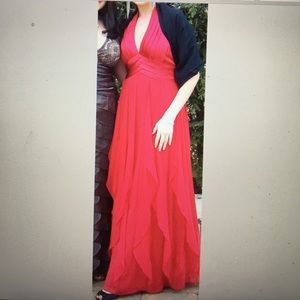 BCBGMaxazria long red gown size 08