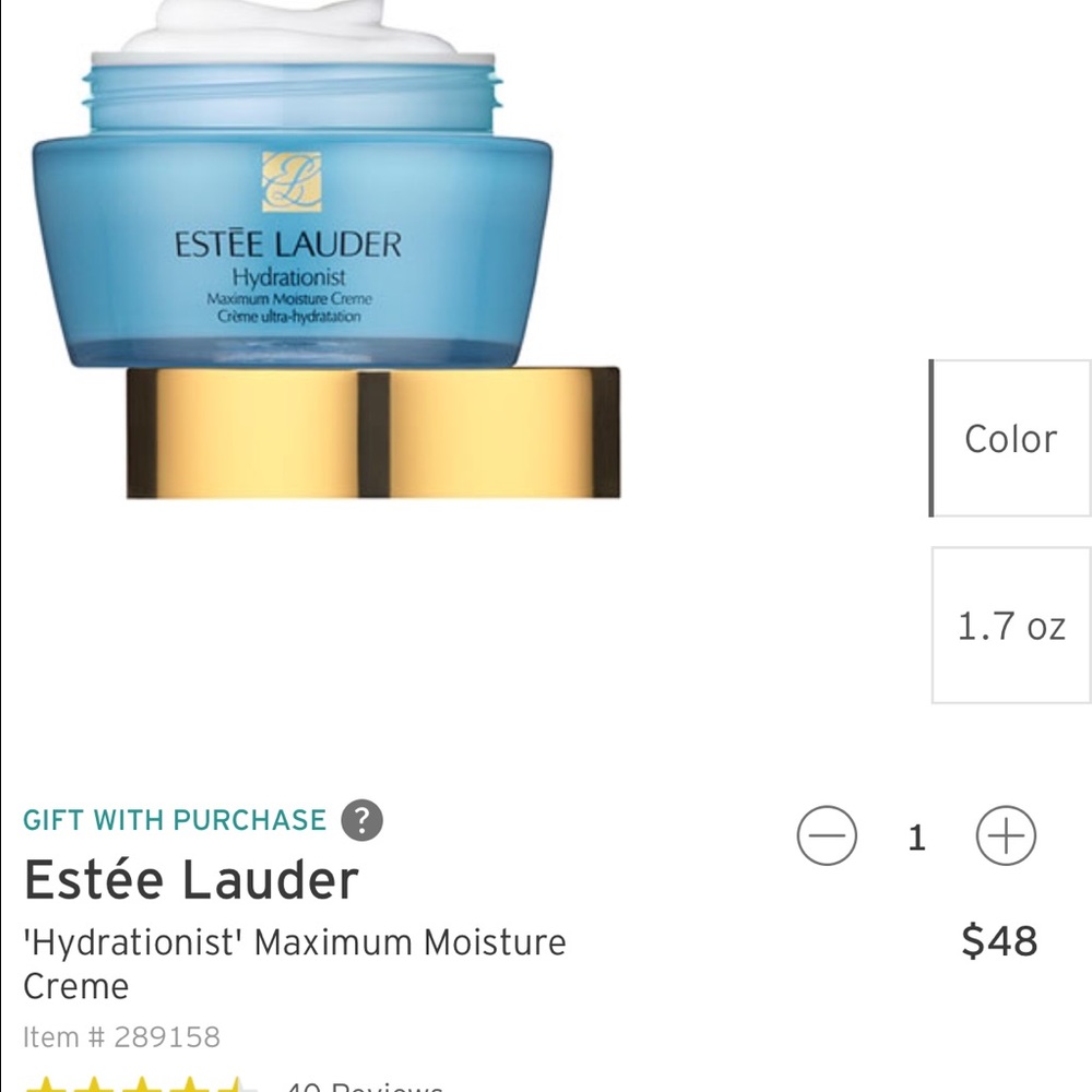 Estée Lauder moisture cream.