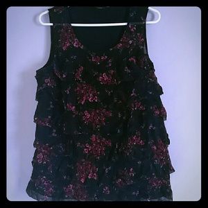 RUFFLED FLORAL TANK TOP