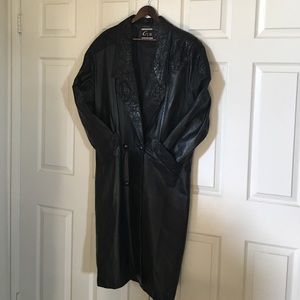 Vintage leather long coat
