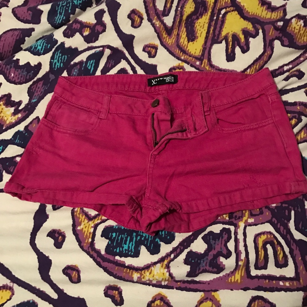 Fuchsia Denim Shorts