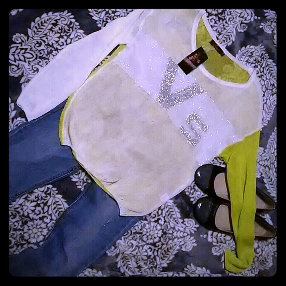 Wise & pretty brand mesh long sleeve