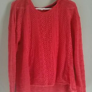 RED CROCHETED SWEATER